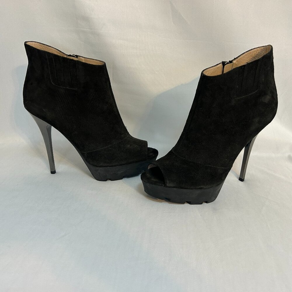Jean Michel Cazabat  Black Open Toe high booties